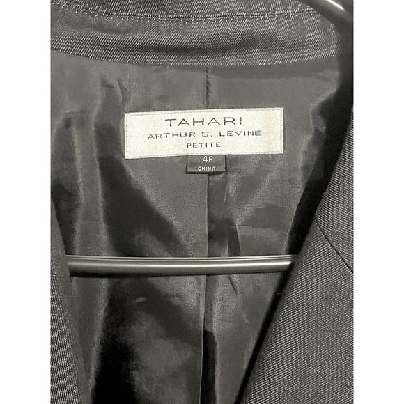 Tahari Blazer Women’s 14P Charcoal Career Jacket Lined Work Wear - Picture 4 of 8
